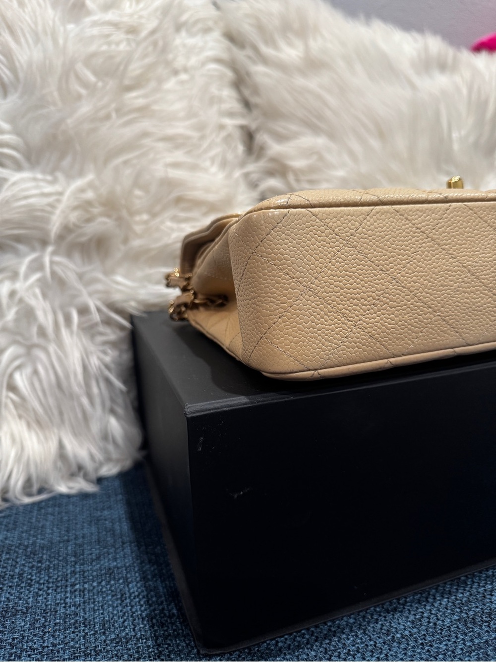CHANEL Quilted Shoulder Bag in Beige with Gold Hardware - Picture 8 of 17